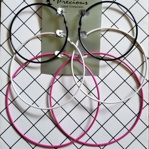 🆕️ 3/$18 3 Pc. Lead Compliant Large Hoop Earrings